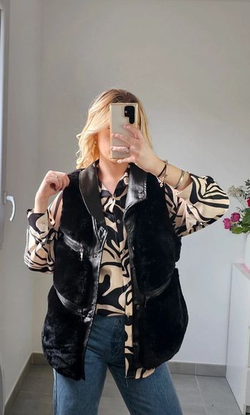 Veste fourrure sans manches