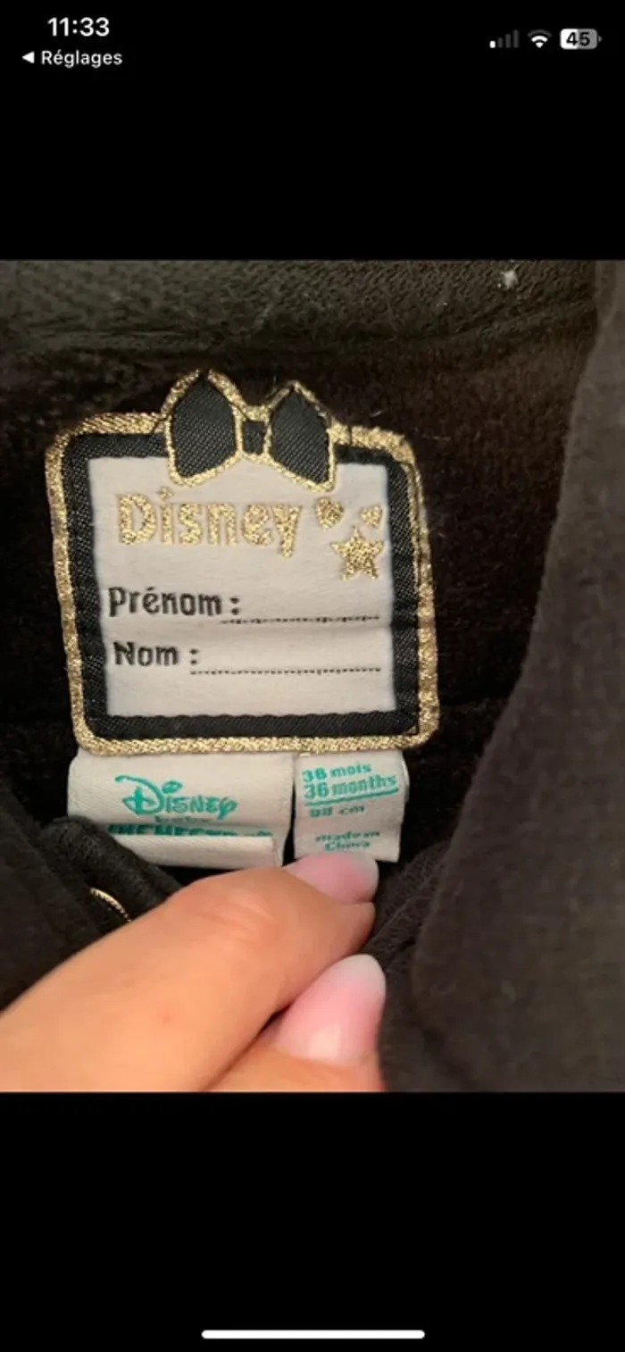 Ensemble noir Disney Minnie taille 3 ans - photo numéro 4