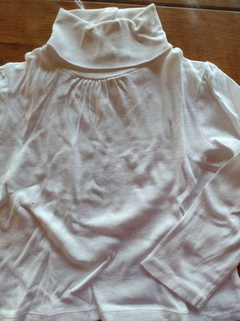 T shirt col roulé blanc