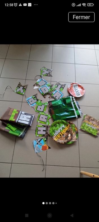 lots deco anniversaire Minecraft 