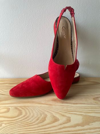 Ballerines  gabor slingback cuir rouge