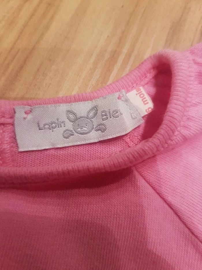 Ensemble #6mois #t-shirt #gilet #jupe/schort# rose# 68cm# fleur - photo numéro 3