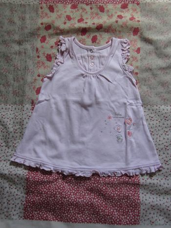 Robe été sans manches rose 9 mois