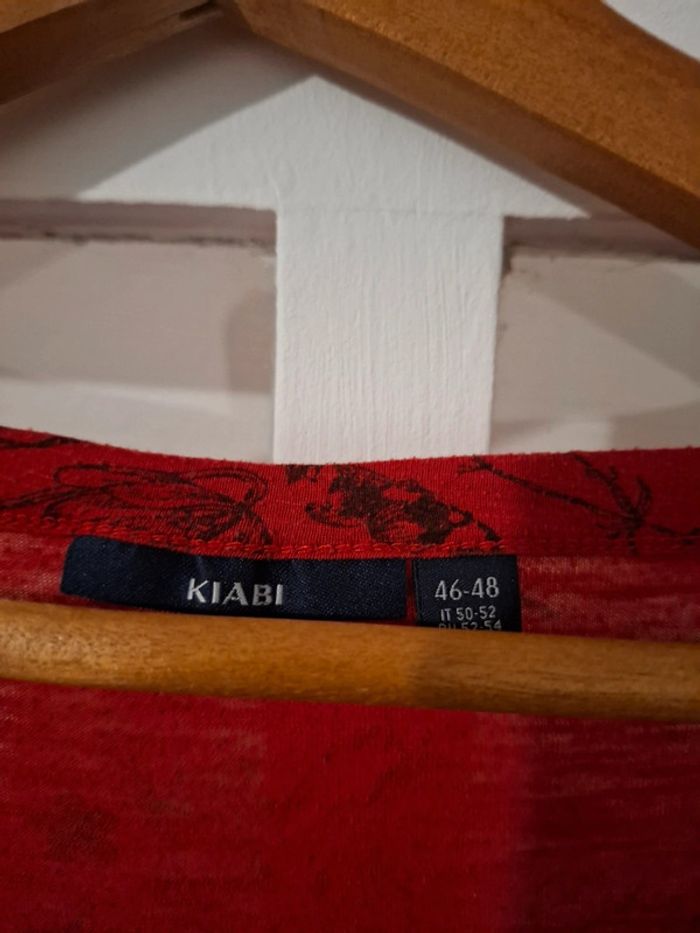 Haut rouge à motifs noirs - photo numéro 2