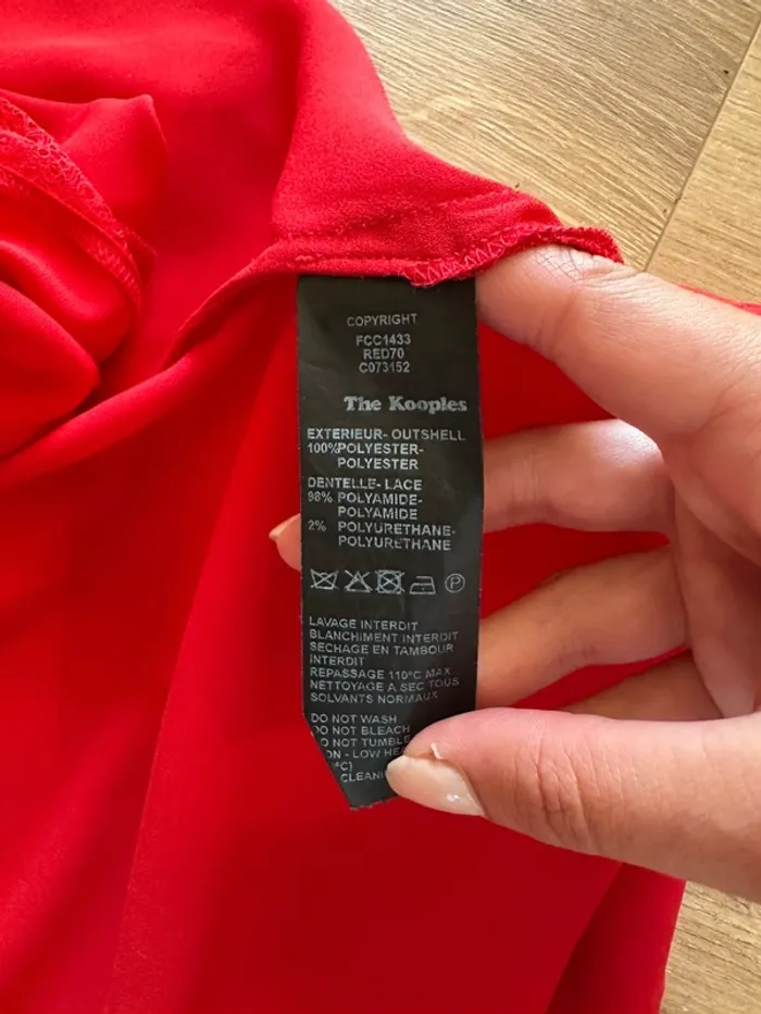 Chemisier The Kooples rouge taille 36 - photo numéro 7