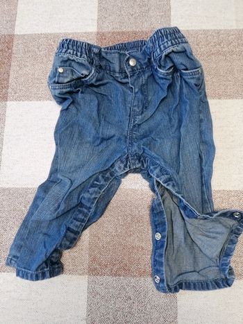 Jean 6 mois bleu obaibi à pressions