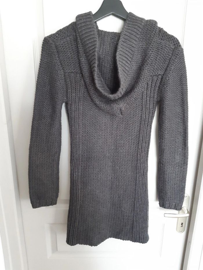 Gilet long en maille gris - photo numéro 3