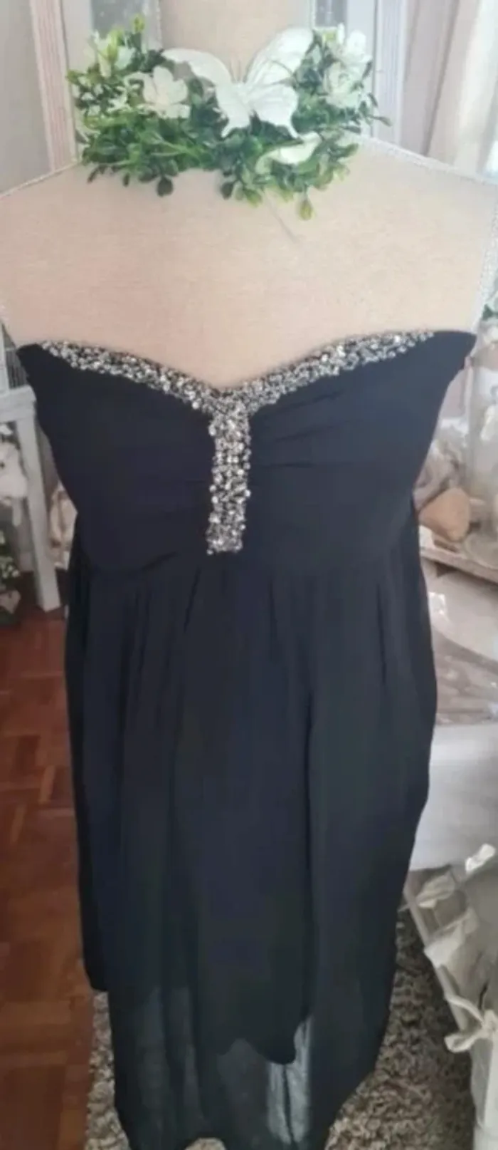Jolie robe noire bustier sequins argentés Walk and Talk by Kiabi Taille 44 Neuve - photo numéro 3