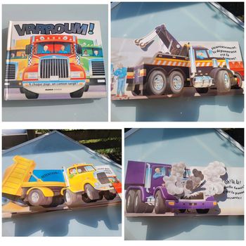 Superbe livre Pop-up Vrrroum! Mango jeunesse, À chaque page, un camion surgit! 62
