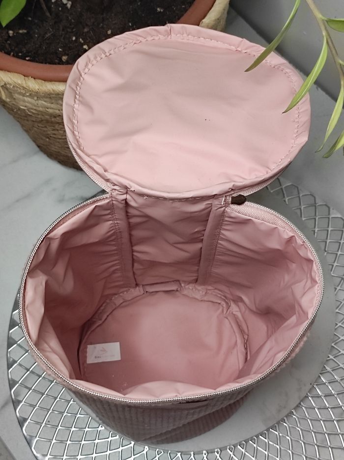 Trousse ronde rose velour - photo numéro 4