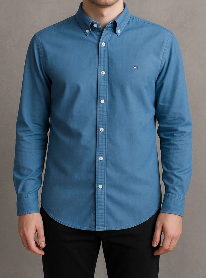 Chemise Tommy Hilfiger bleue clair taille M - photo numéro 2