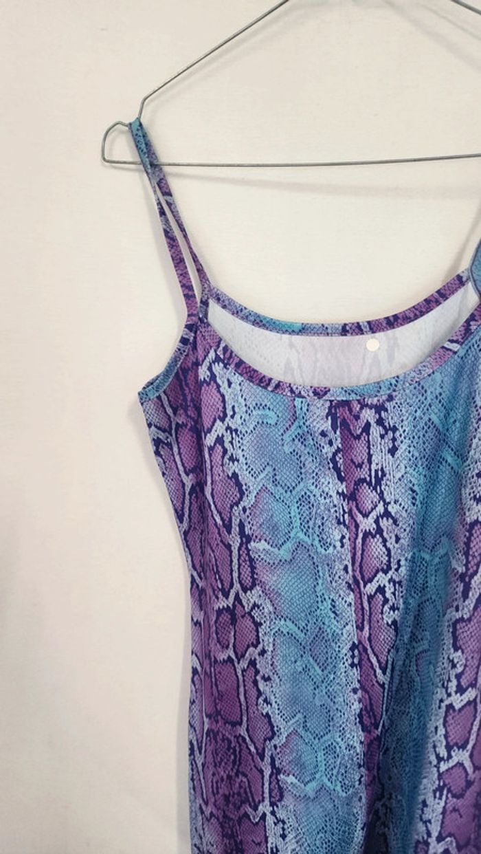 Petite robe serpent mauve et lilas années 90s - photo numéro 2