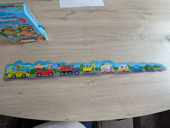 Puzzle en longueur 10 pièces, les véhicules - photo numéro 2