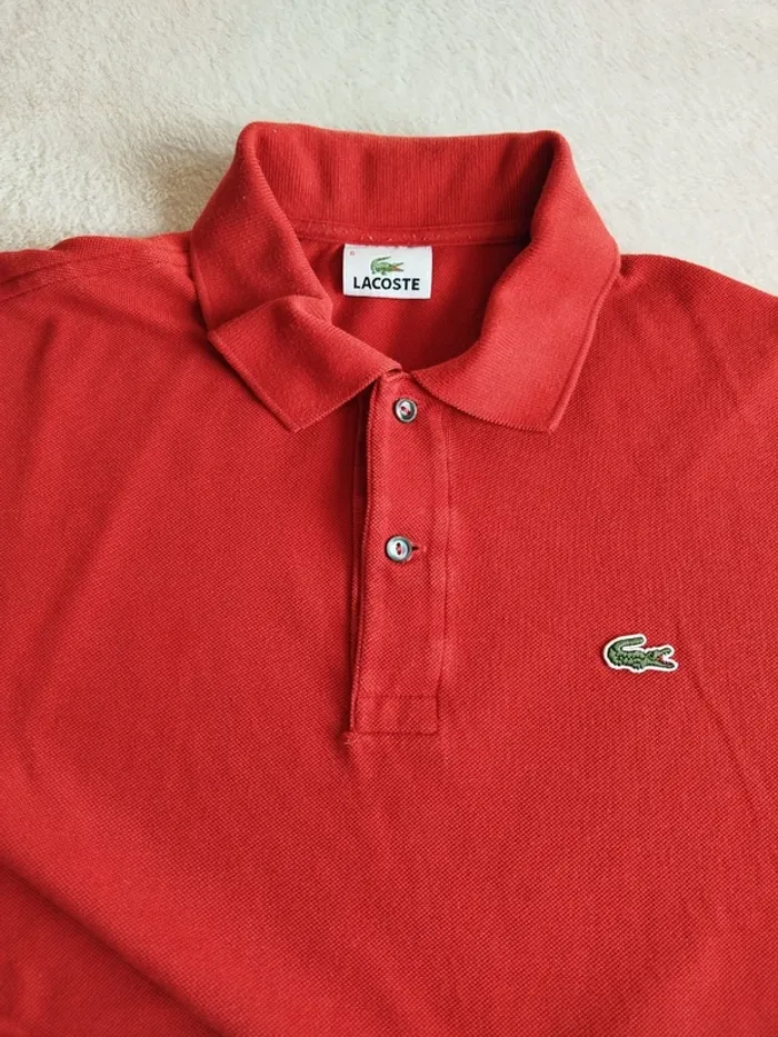 Polo Lacoste rouge/rouille taille 6 - photo numéro 8