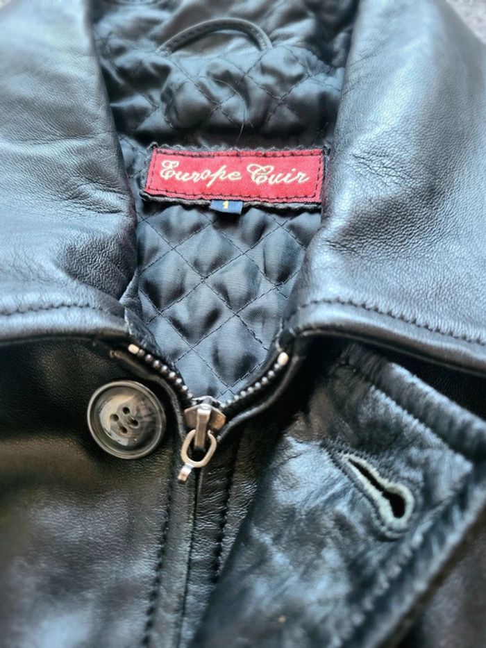 Manteau en Cuir Europe Cuir - Noir - 100% Cuir Véritable - Classique & Élégant - Taille L ou XL - photo numéro 7