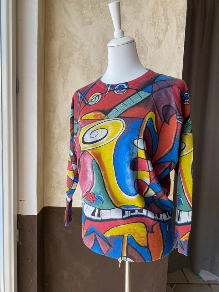 Pull à motifs multicolore Tissalia 34/36 - photo numéro 3