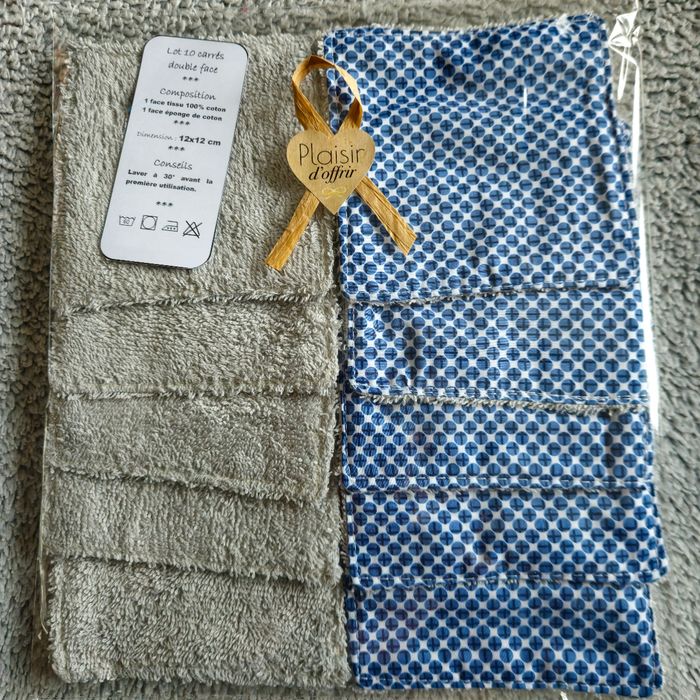 10 lingettes lavables 12x12 cm