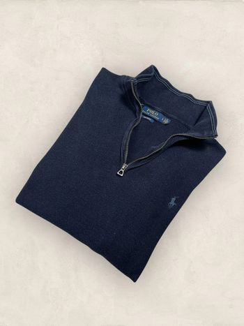 Half-zip Ralph Lauren, demi-zip, homme, L, Bleu marine (2634)
