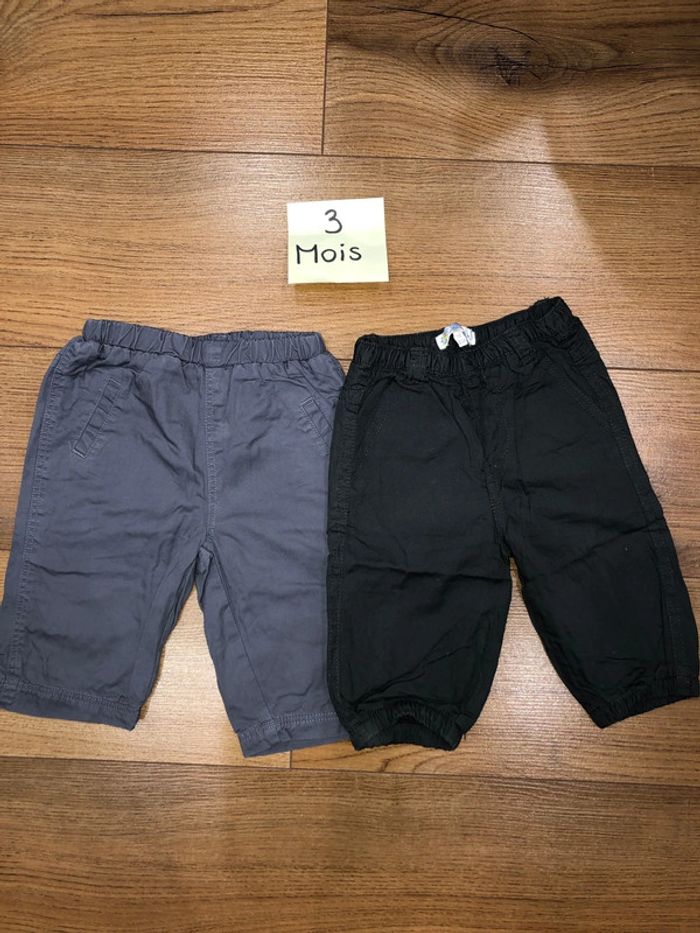 Lot de 2 pantalons bout’chou kitchoun🌺 taille 3 mois