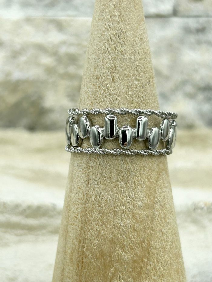 Bague argentée en acier inoxydable