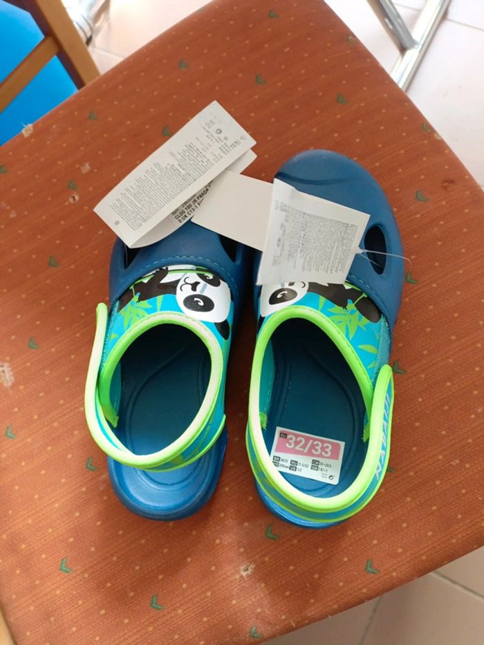 Chaussures sabot piscine enfant panda bleu nabaiji 32/33 Decathlon