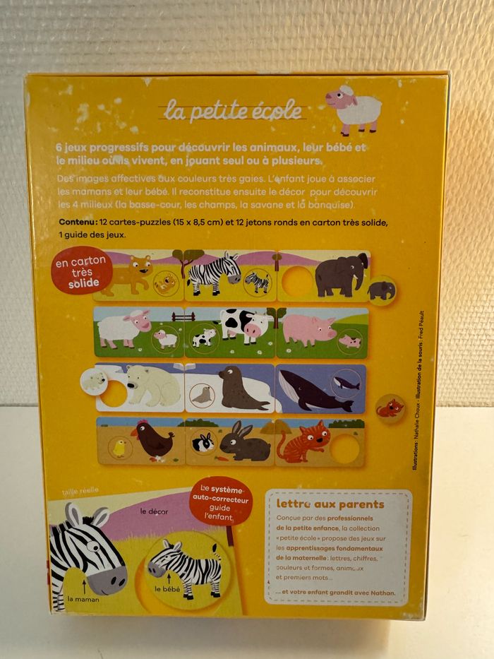 Jeu « La petite école, mamans et bébés animaux ». À assembler. Marque Nathan - photo numéro 2