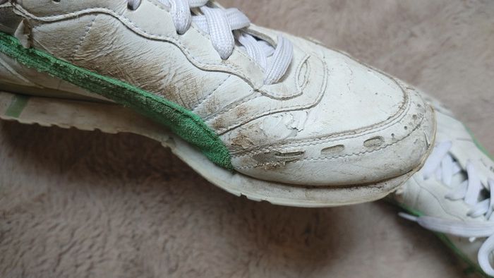 Basket Puma blanc et vert partiellement en cuir - photo numéro 11