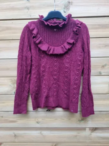 Pull bordeaux avec laine et alpaga taille S