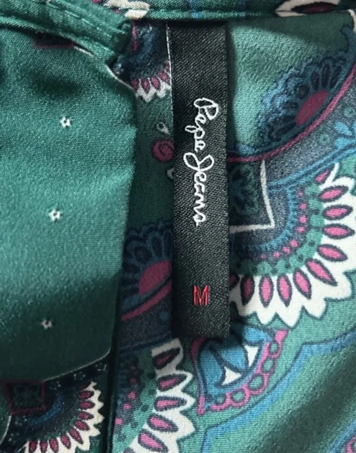 Pepe Jeans blouse verte imprimée mandala taille M - photo numéro 5