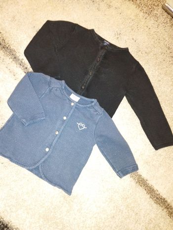 Lot 2 vestes bébé fille 12 mois