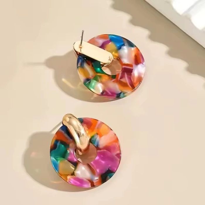 🌈 Boucles d’oreilles multicolores rondes – Neuf - photo numéro 4