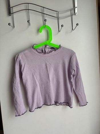 Haut manche Longue côtelé violet 3ans fille