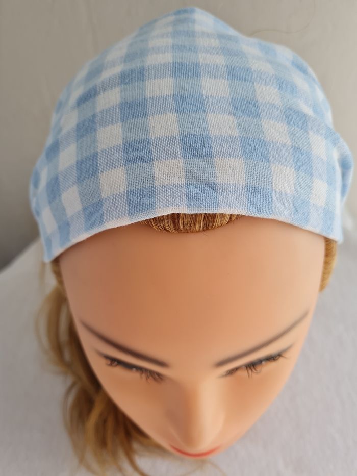 Bandeau vichy bleu ciel - photo numéro 2