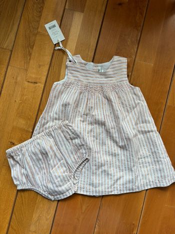 Robe natalys rose dorée 18 mois
