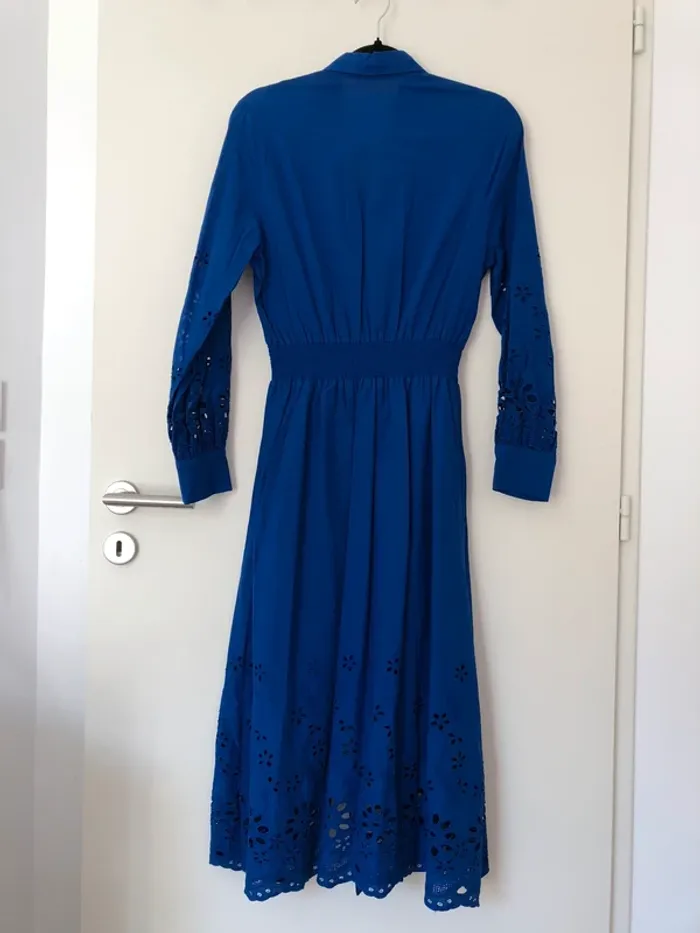 Robe dentelle anglaise bleu électrique Les Petites taille S neuve - photo numéro 9
