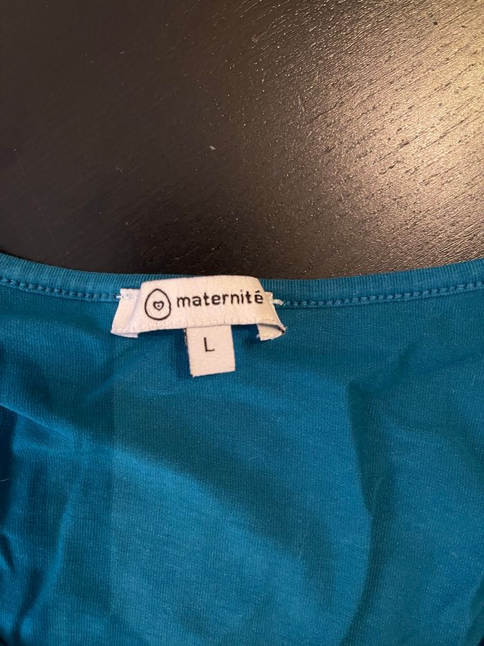 Teeshirt grossesse bleu canard - photo numéro 3