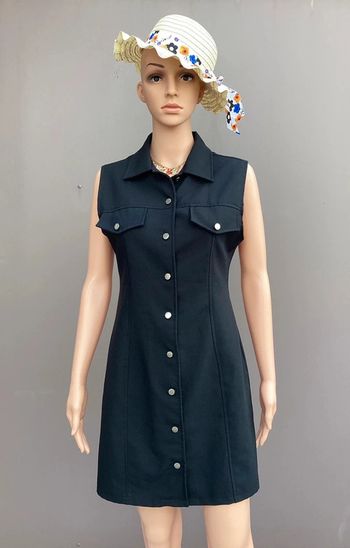 Robe noire sans manches chic – Taille S – Très bon état