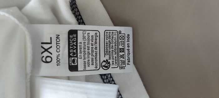 T-shirt manches courtes marque U collection taille XXXXXXL/6XL couleur blanc à motif pour homme - photo numéro 5