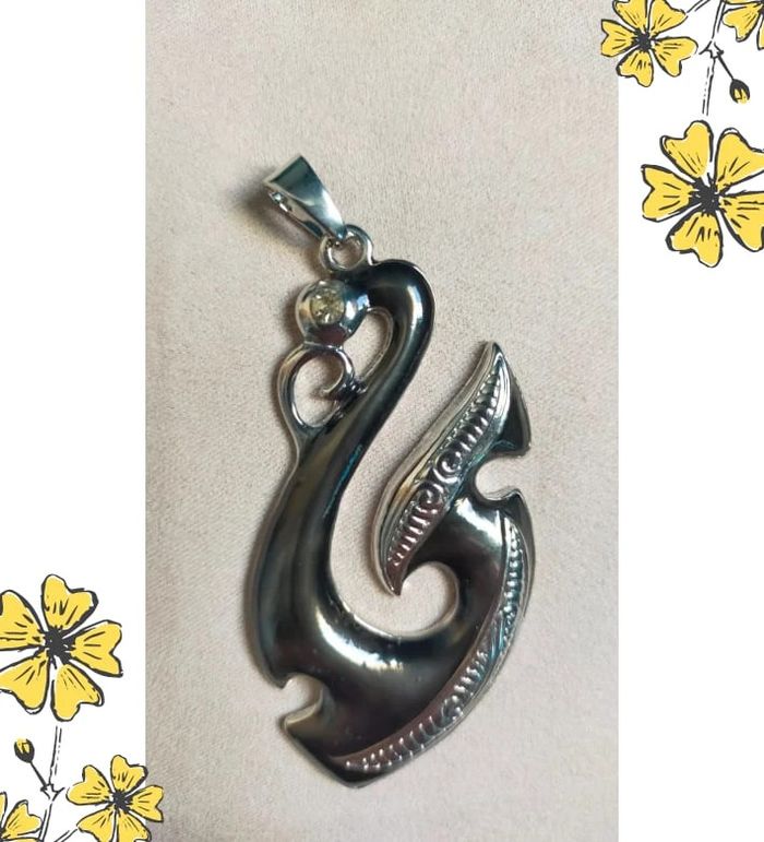 Parure pendentif + boucles d’oreilles ris métallisé et & argenté – Design moderne & strass - photo numéro 2