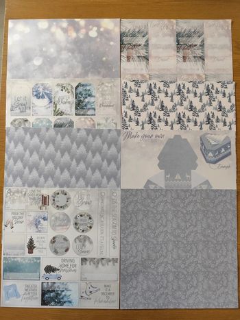 Lot de 8 feuilles scrapbooking Noël enneigé #2