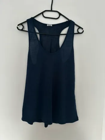 Débardeur transparent bleu marine