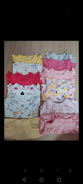 Tee shirt volants bébé fille 9 mois