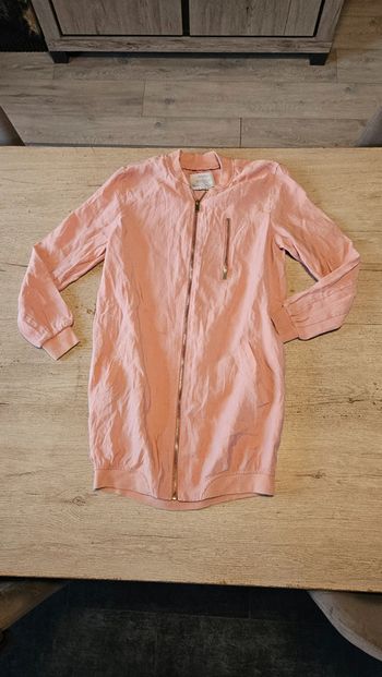 Veste longue légère rose, Bershka, taille S, peu mise