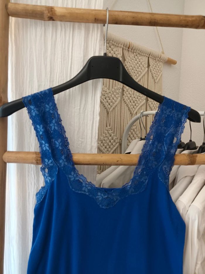 Débardeur bleu avec dentelle Hunkemoller taille S - photo numéro 2