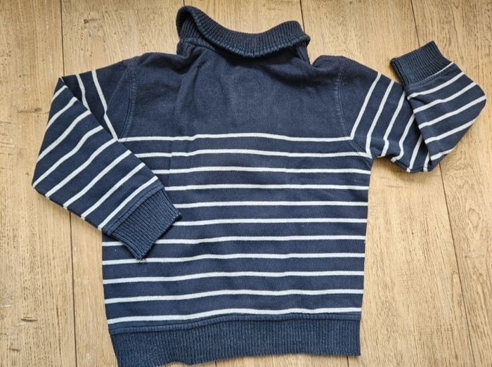 Pull à rayures bleu marine et gris Okaïdi 6 ans - photo numéro 5