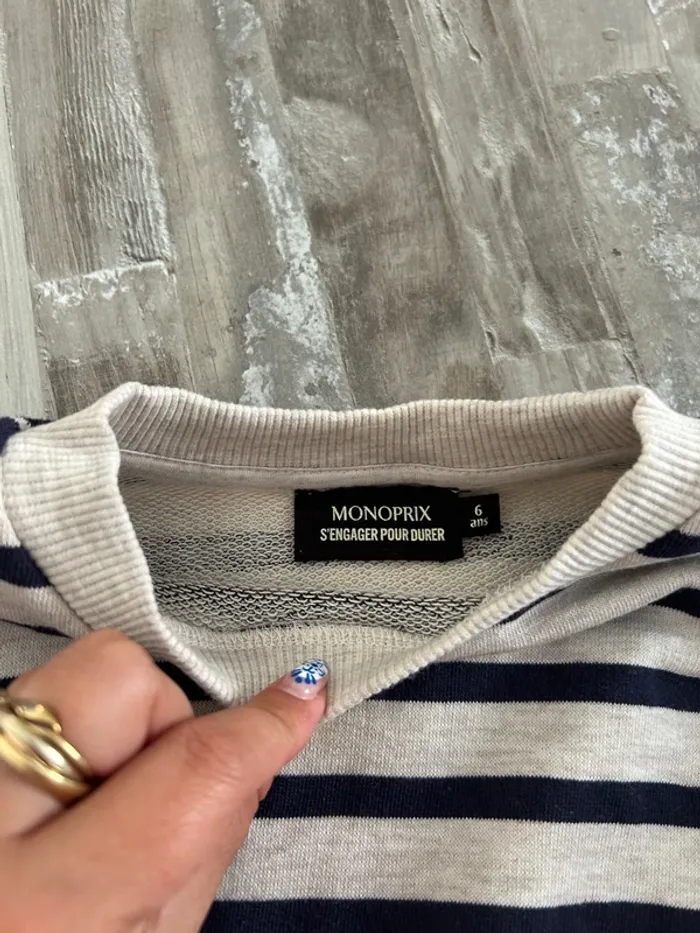 Pull marinière fille Monoprix T6 ans - photo numéro 3
