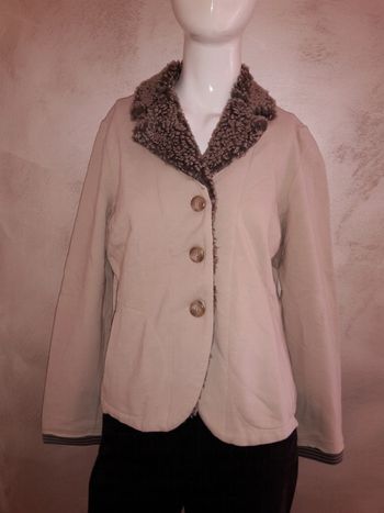 Veste cintrée beige col "mouton" T L
