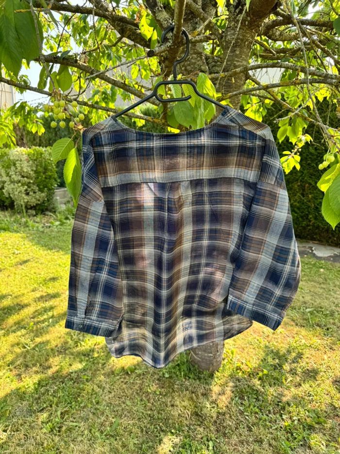 Blouse 3/4 à carreau || grain de malice || XL - photo numéro 5
