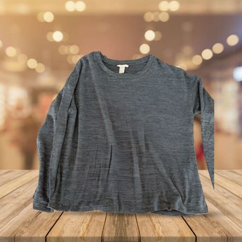 Pull/Haut Léger Col Rond Gris Chiné