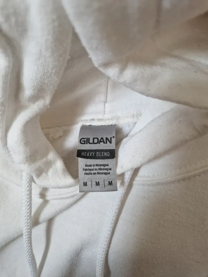 Sweet a capuche et poche blanc crème Gildan taille M - photo numéro 5